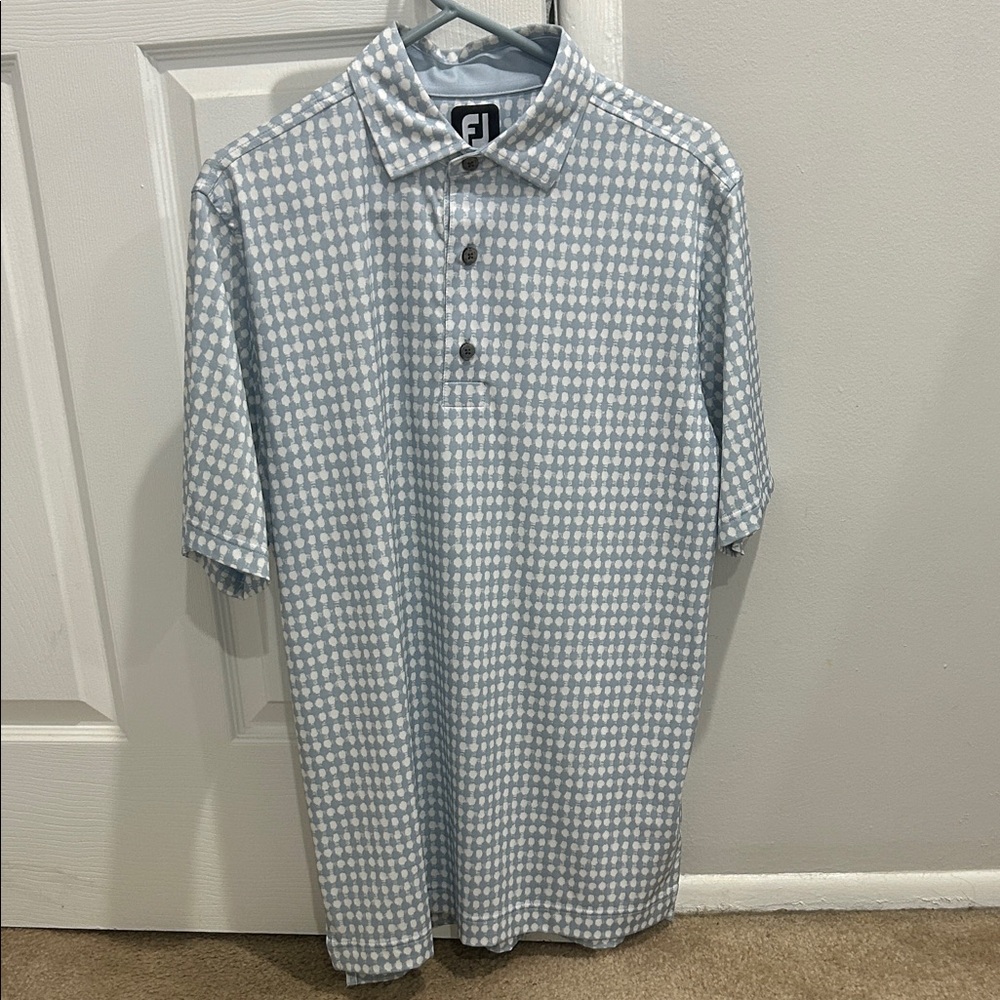 FootJoy Light Blue Patterned Polo Shirt